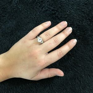 Silver faux diamond ring
